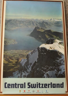 Original Vintage By Schweizer Reiseplakat für die Zentralschweiz