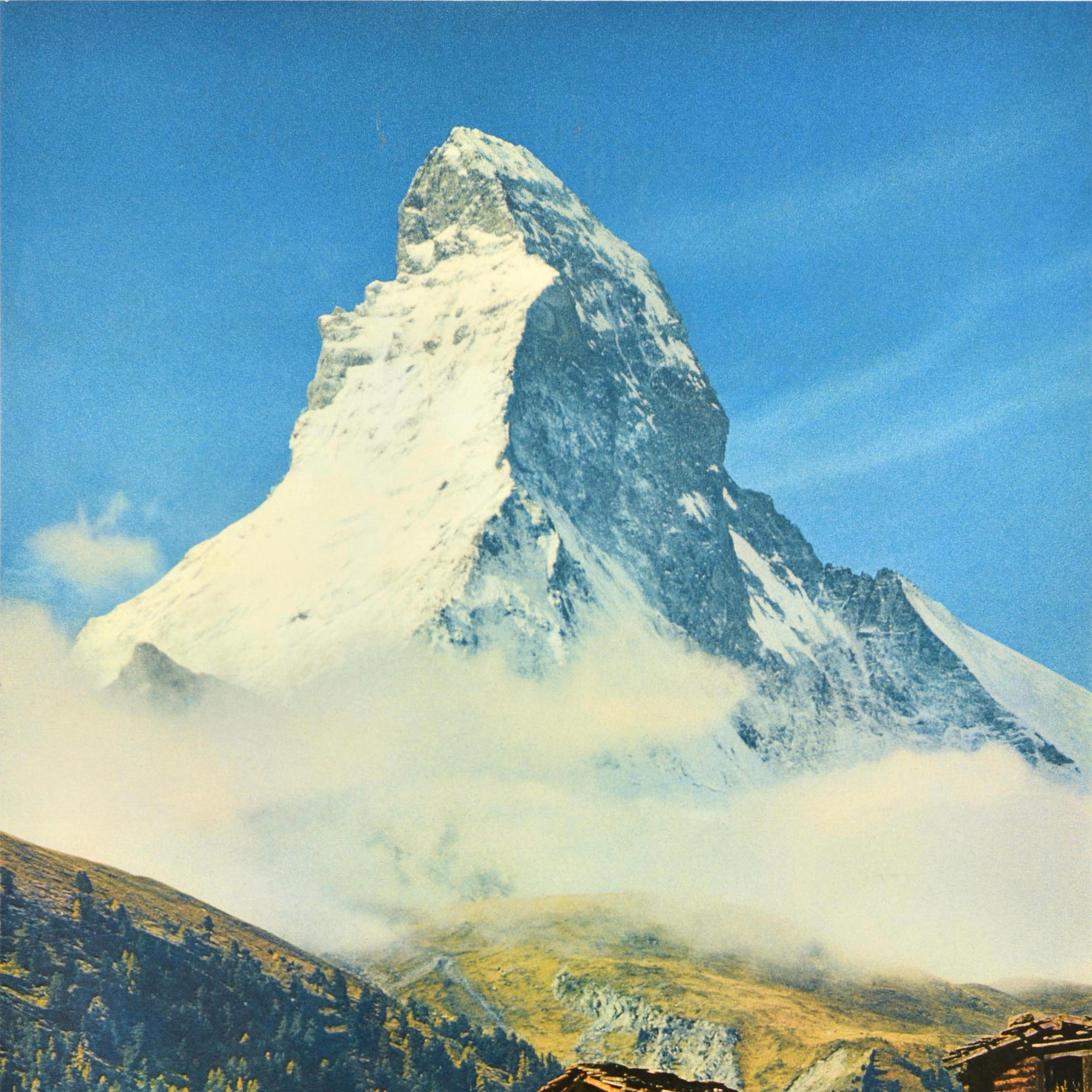 Suisse Affiche de voyage suisse d'origine Zermatt Matterhorn Cervin Switzerland en vente