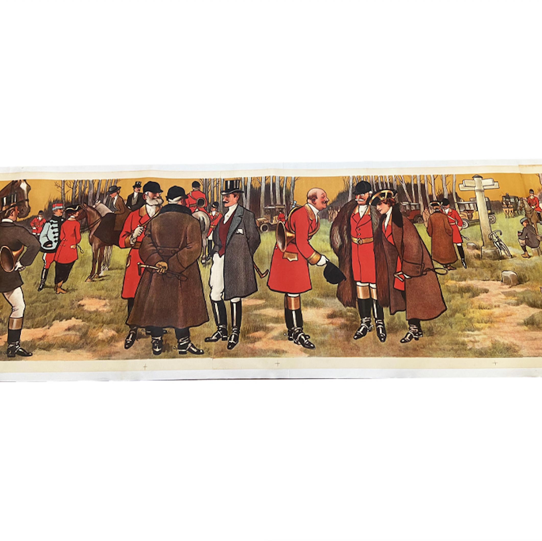 XIXe siècle Affiche vintage d'origine « Talking Portrait Hunt Panel » ( Panneau de chasse au portrait) d'Albert Guillaume en vente