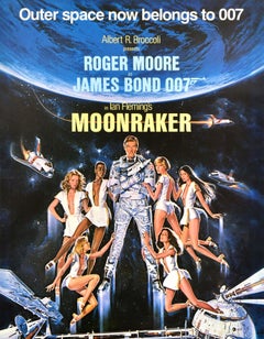 Affiche de cinéma originale James Bond Moonraker 007 Daniel Goozee