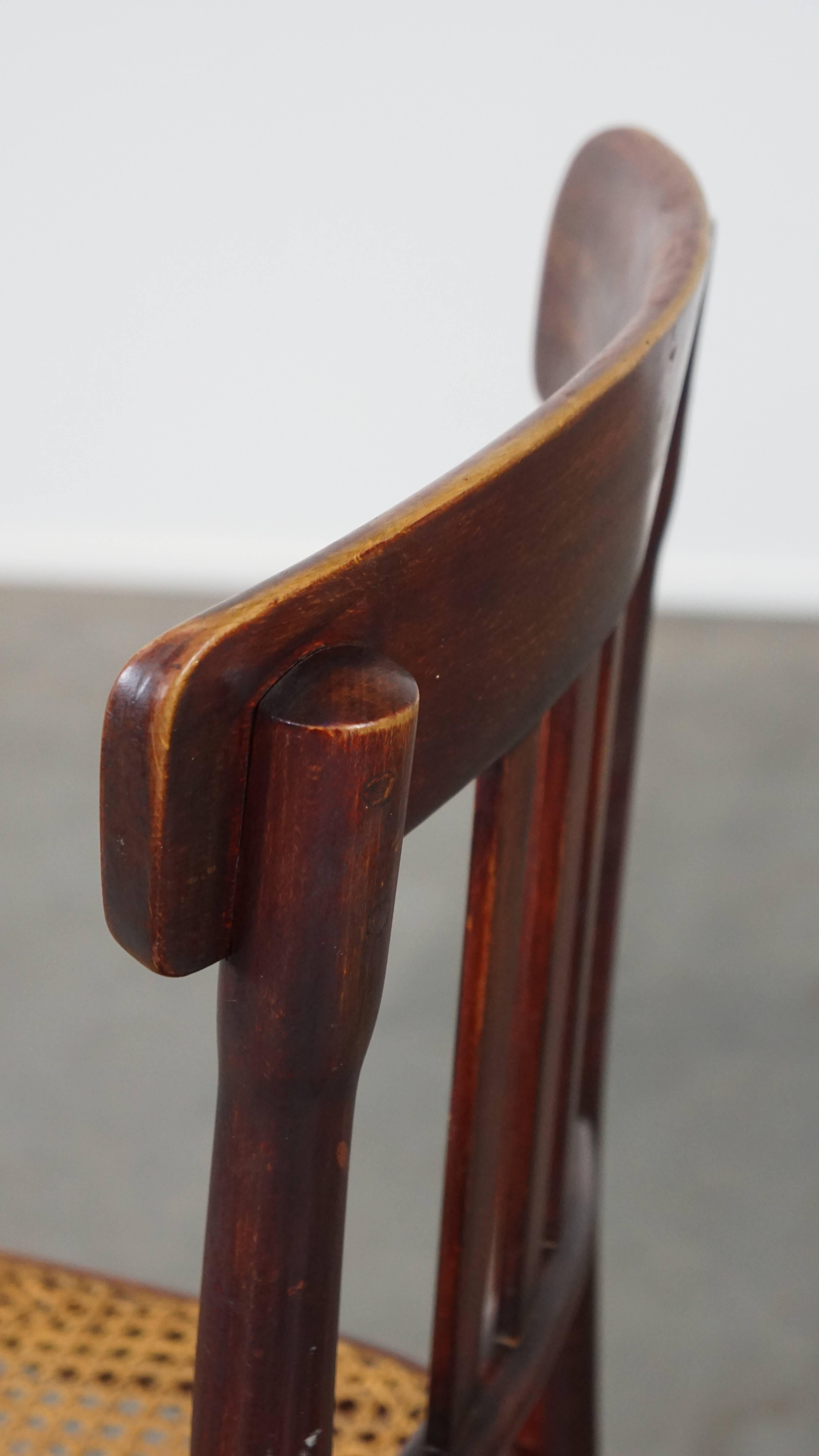 Original vintage Thonet design bistro chair with matte seat For Sale 4