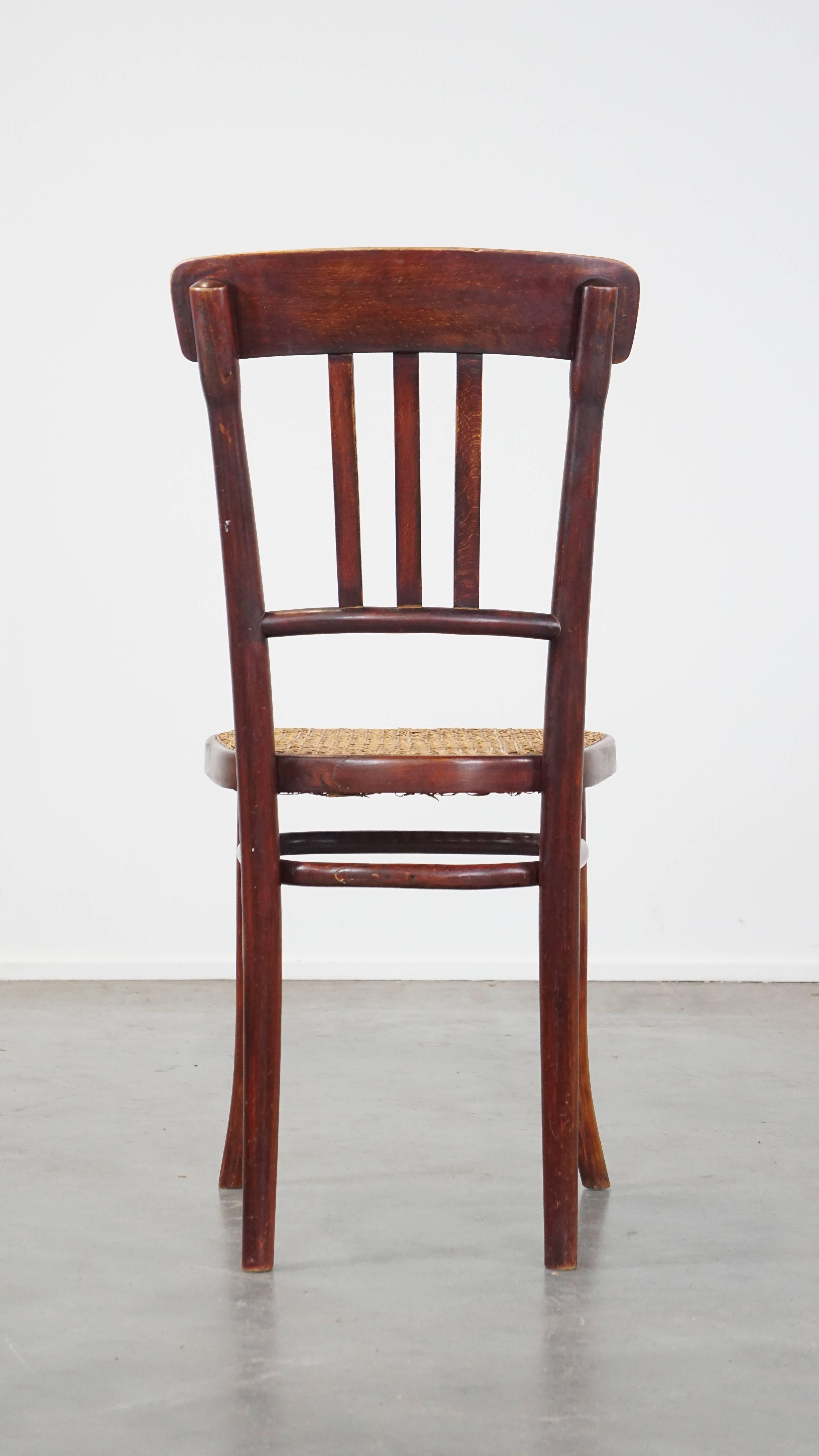 Original vintage Thonet design bistro chair with matte seat In Good Condition For Sale In Harderwijk, NL