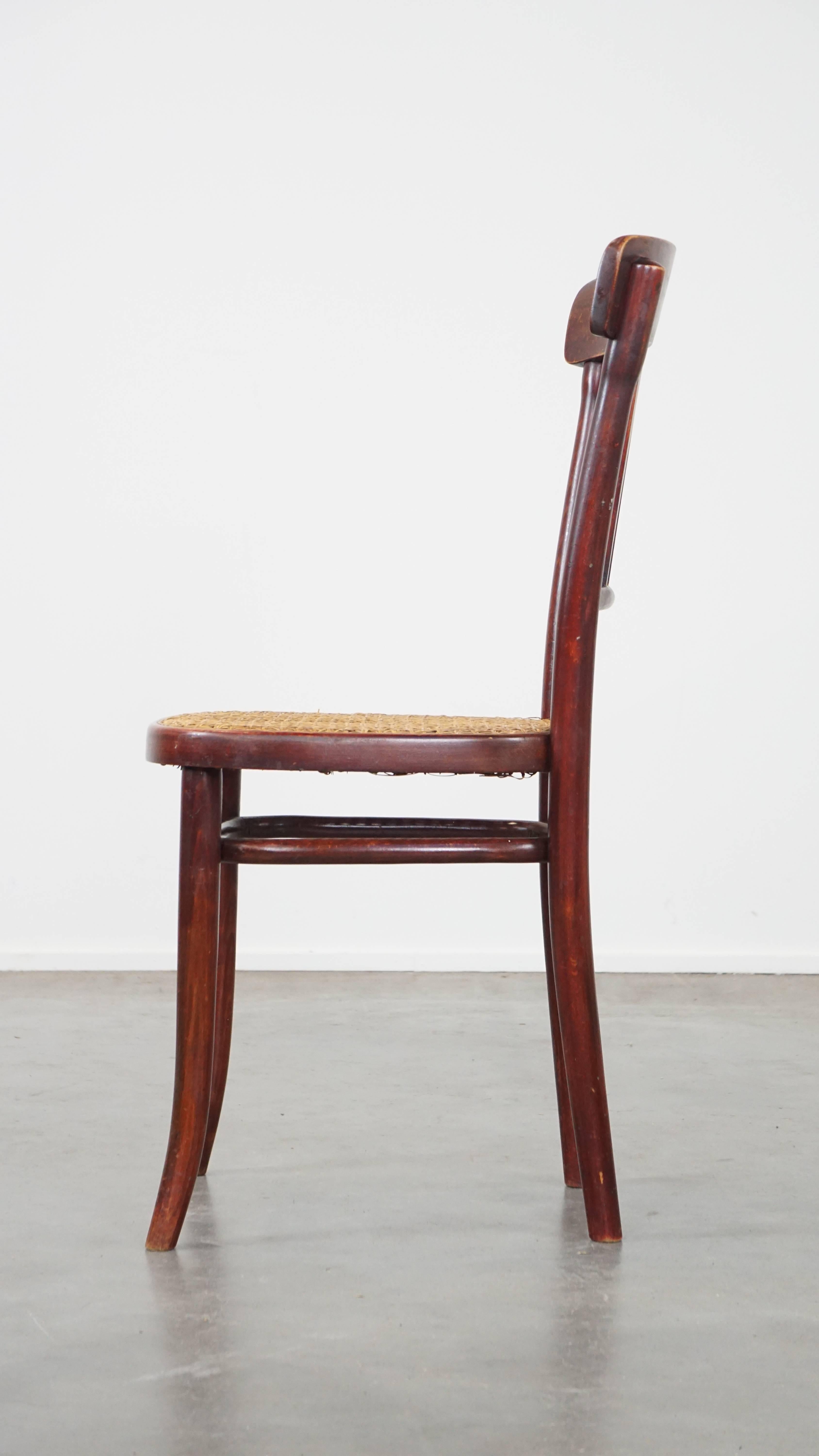 20th Century Original vintage Thonet design bistro chair with matte seat For Sale