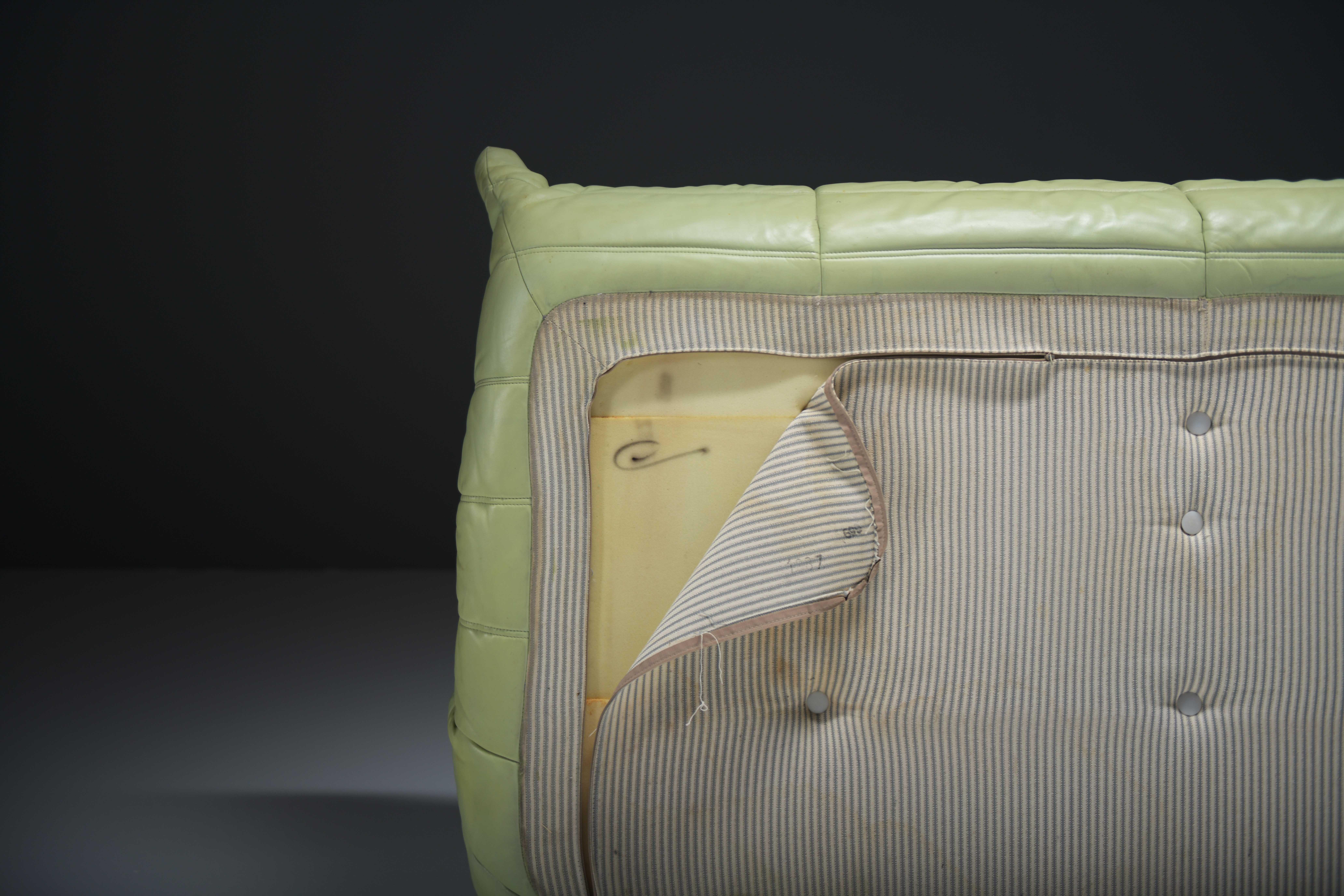 Original vintage Togo from 1978 in mint green by Michel Ducaroy for Ligne Roset. 12