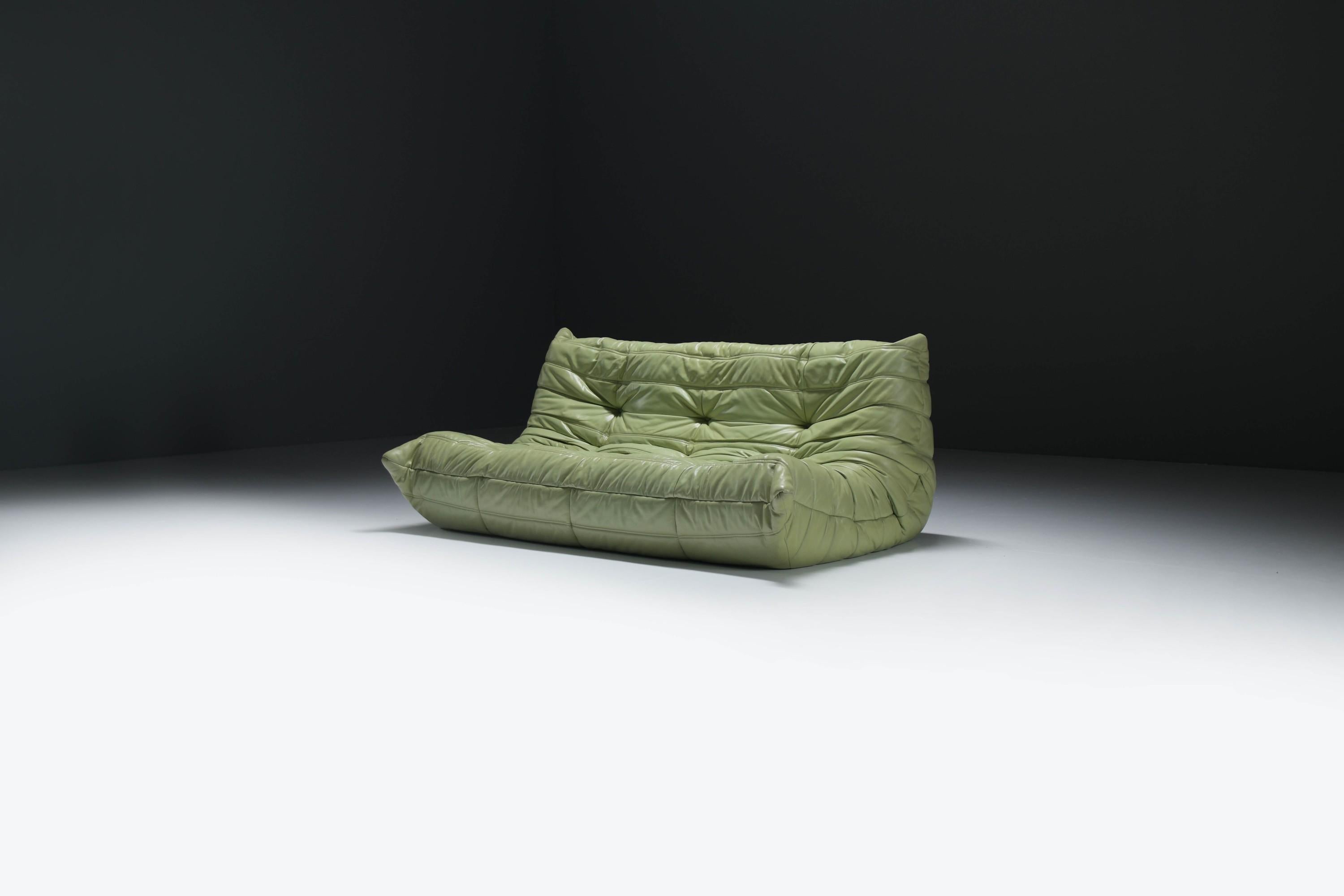 Mid-Century Modern Original vintage Togo from 1978 in mint green by Michel Ducaroy for Ligne Roset.