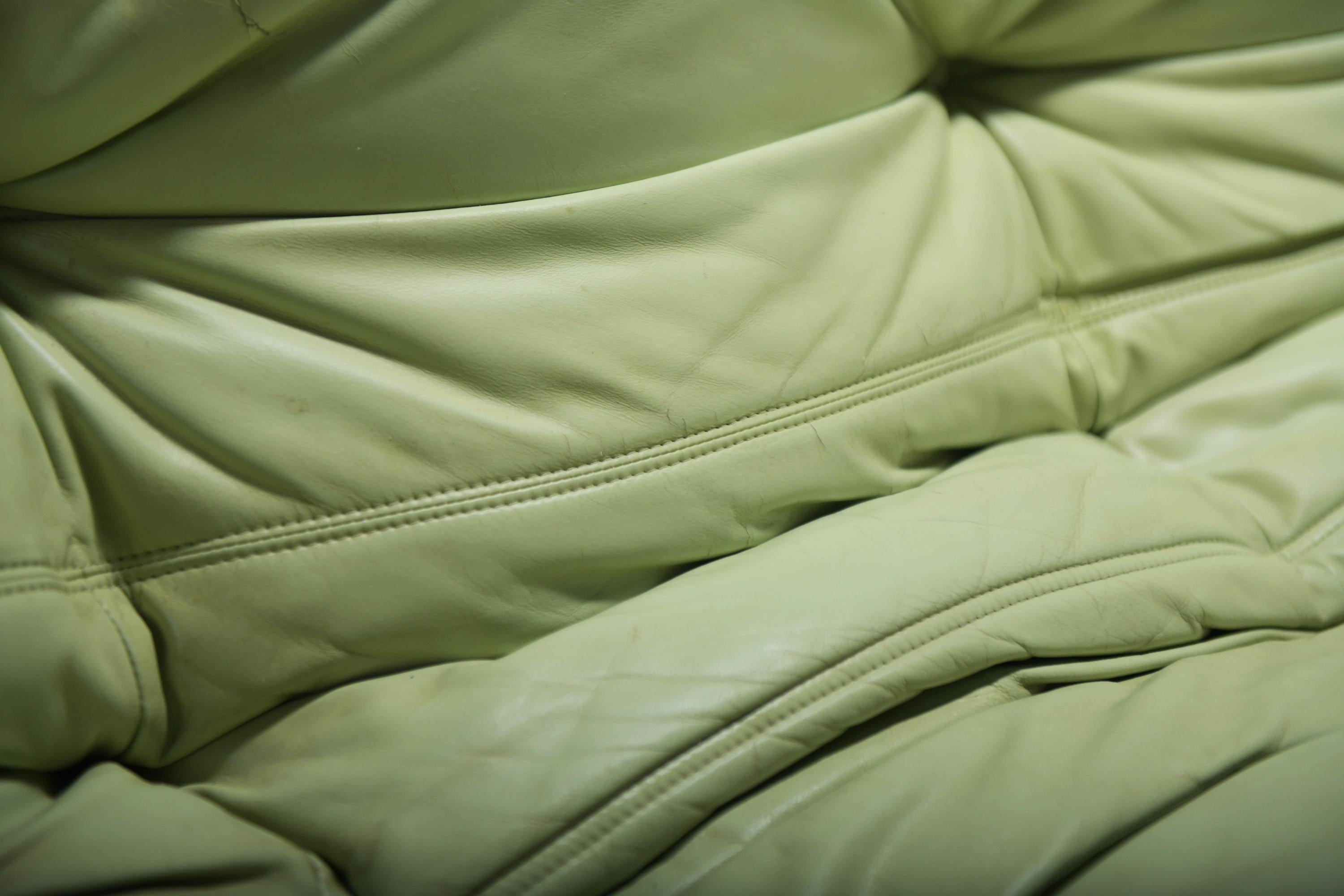 Original vintage Togo from 1978 in mint green by Michel Ducaroy for Ligne Roset. 1