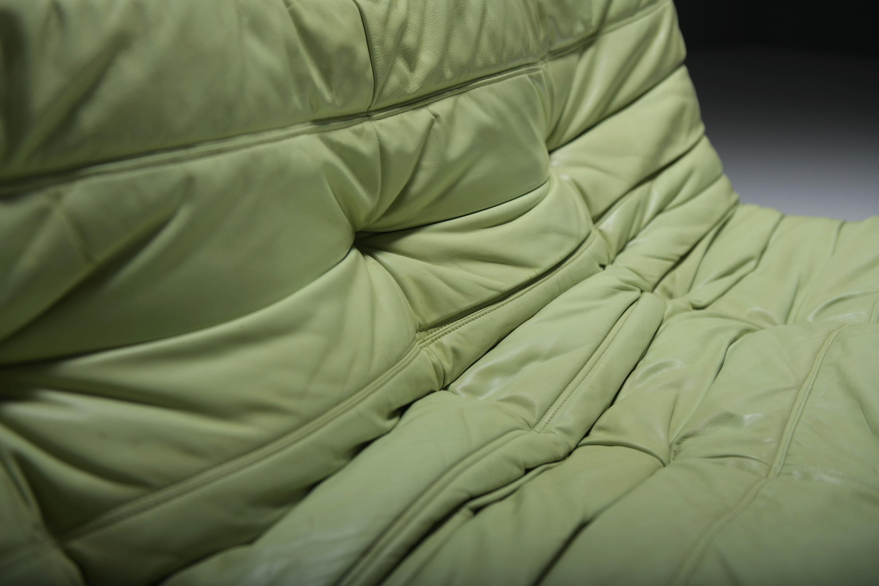 Original vintage Togo from 1978 in mint green by Michel Ducaroy for Ligne Roset. 2