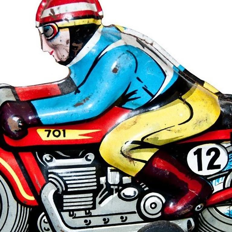 Original Vintage Toy, AMB Motorcyclist, 1960s In Good Condition For Sale In Roma, IT