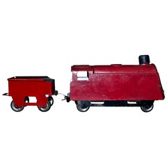 Original Antique Toy, Small Train and Trailer, 1920s