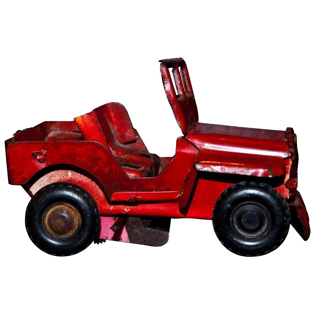 Original Vintage-Spielzeug, Wind Up Jeep Auto im Angebot