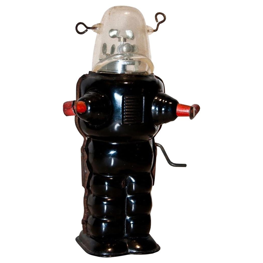 Retro Planet Robot Red Tin Toy Windup Robby the Robot 
