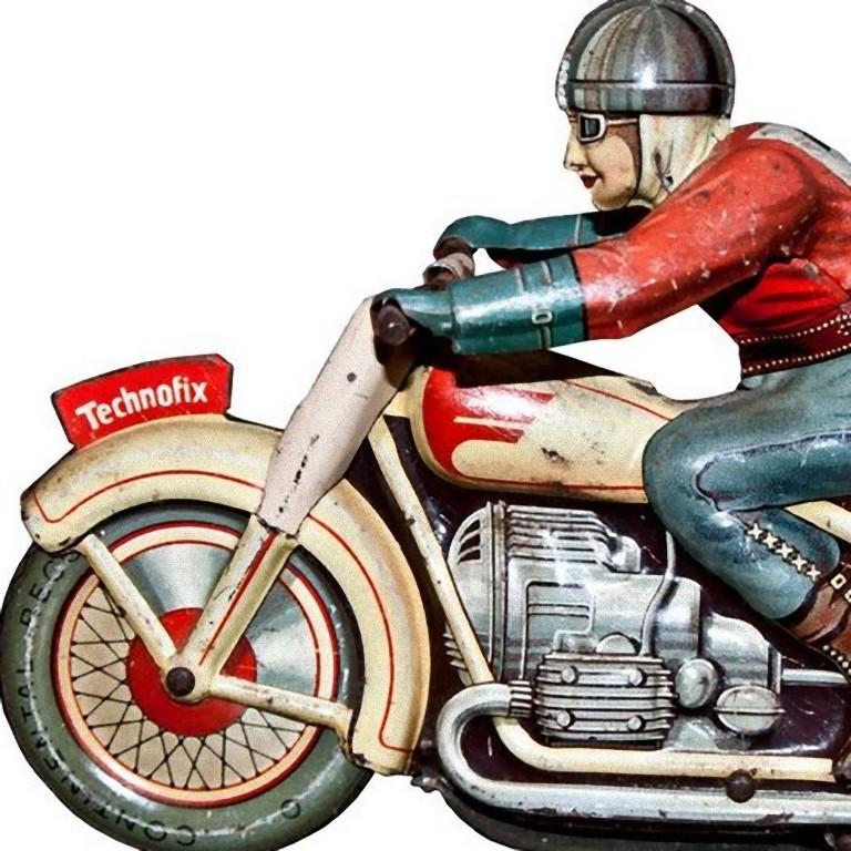 Original Vintage Toy, Wind Up Technofix G.E.255 Motorcyclist, 1950s at ...