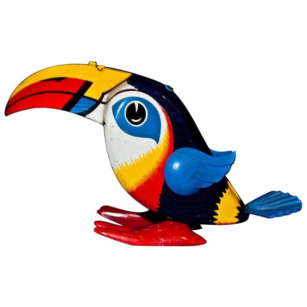 Original Vintage Toy, Wind Up Toucan, Late 20th Century