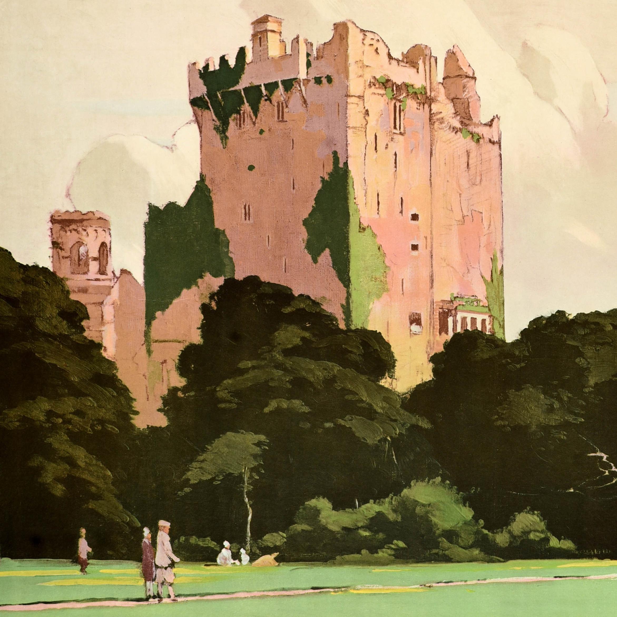 Poster originale d'epoca per il viaggio in treno Castello di Blarney LMS Norman Wilkinson Irlanda In condizioni buone in vendita a London, GB