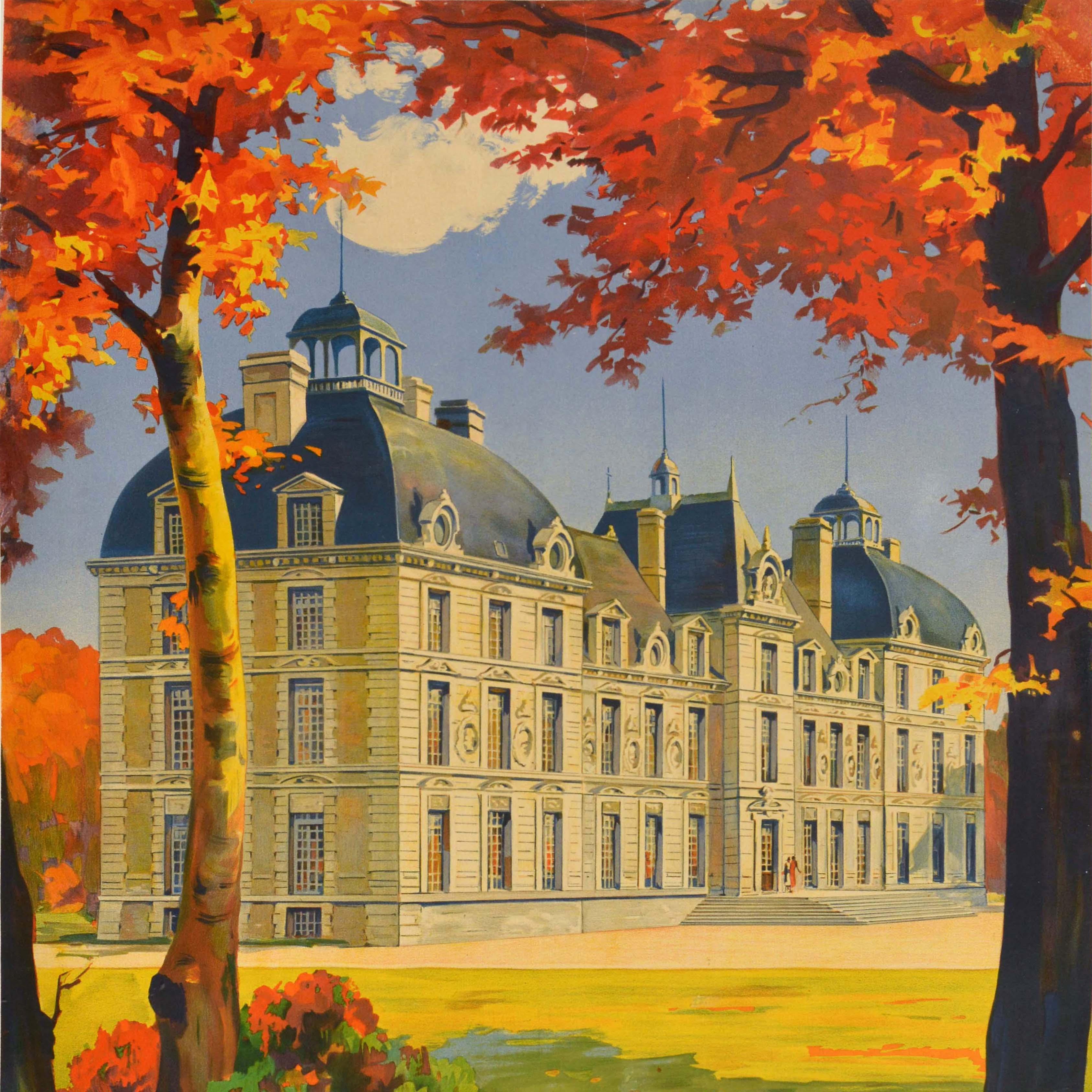 Original Vintage Zugfahrt Poster Cheverny Loire Tal Schlösser Frankreich SNCF (Französisch) im Angebot
