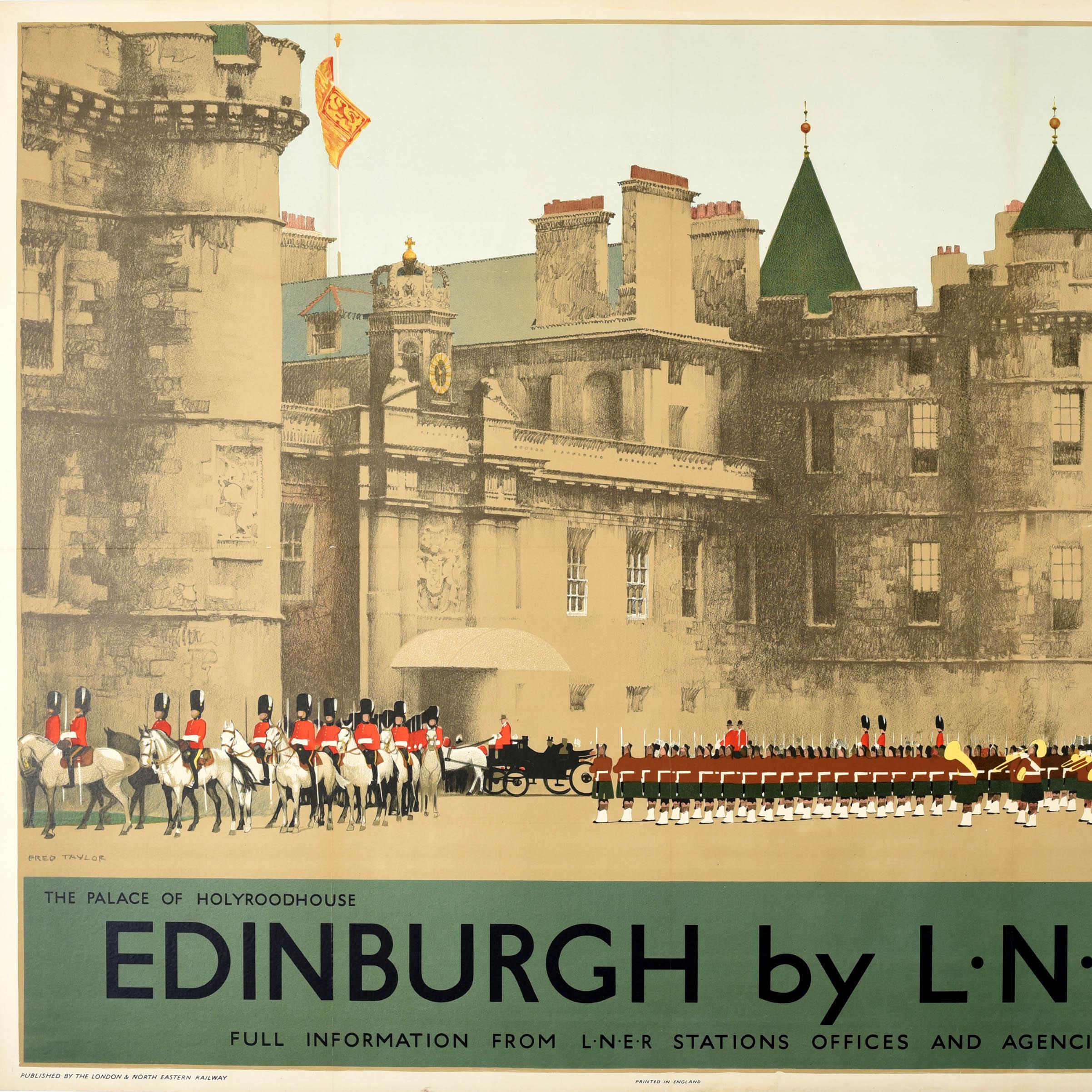 British Original Vintage Train Travel Poster Edinburgh By LNER Holyroodhouse Fred Taylor