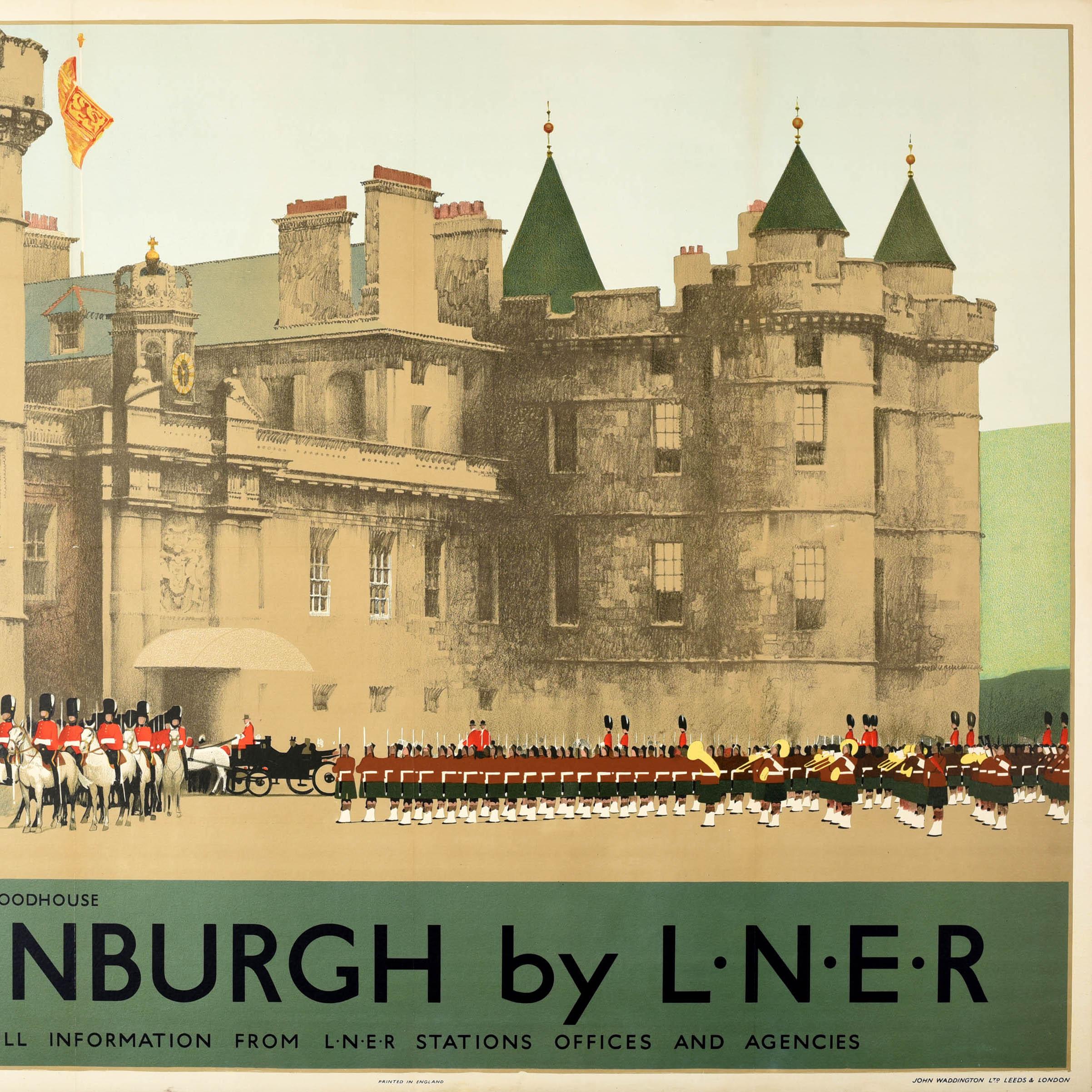 Original Vintage Train Travel Poster Edinburgh By LNER Holyroodhouse Fred Taylor In Good Condition In London, GB