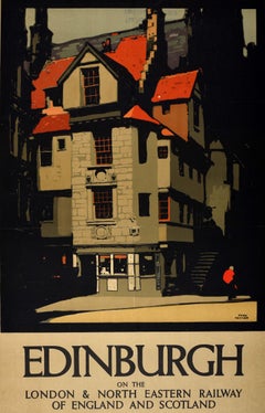 Original Vintage Train Travel Poster Edinburgh LNER Scotland Fred Taylor