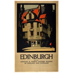 Original Vintage Train Travel Poster Edinburgh LNER Scotland Fred Taylor