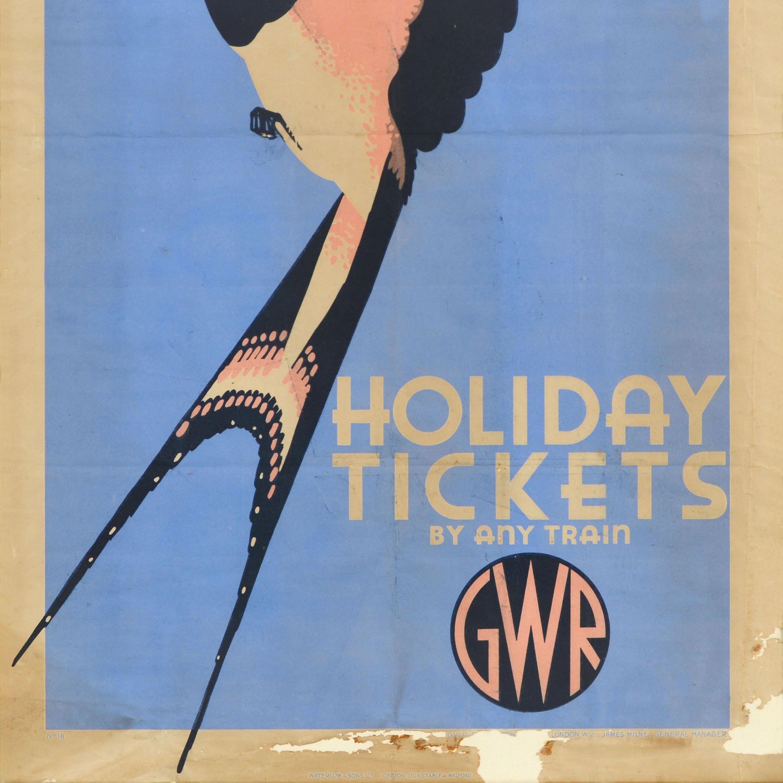 Original Vintage-Vintage-Zug-Reiseplakat GWR Easter Sparrow Great Western Railway im Zustand „Relativ gut“ im Angebot in London, GB