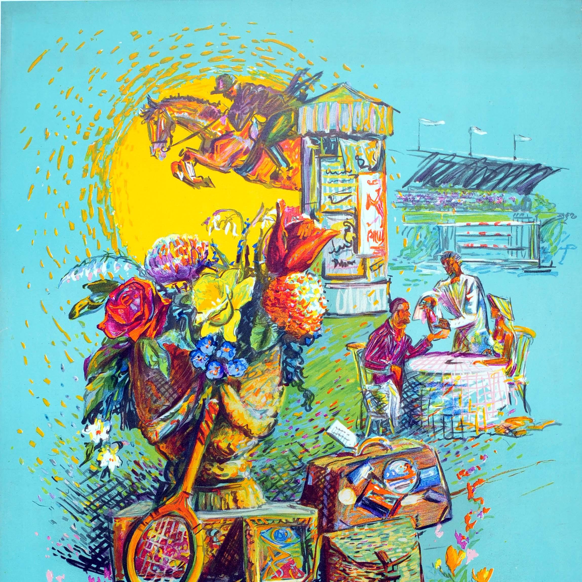 Britannico Poster originale d'epoca per il viaggio in treno Harrogate British Railways Yorkshire Regno Unito in vendita