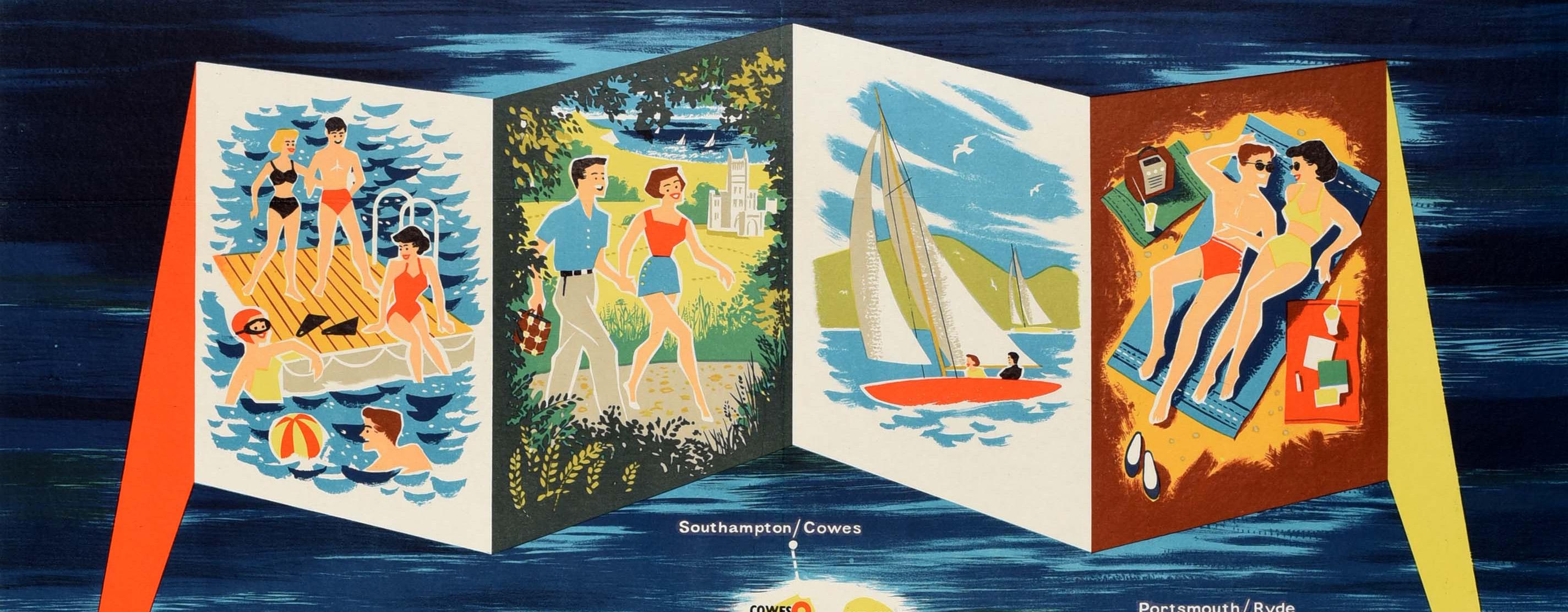Poster originale d'epoca per i viaggi in treno Isle of Wight Holiday British Railways In condizioni buone in vendita a London, GB