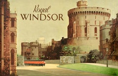 Original Vintage Train Travel Poster Royal Windsor British Railways Fred Taylor