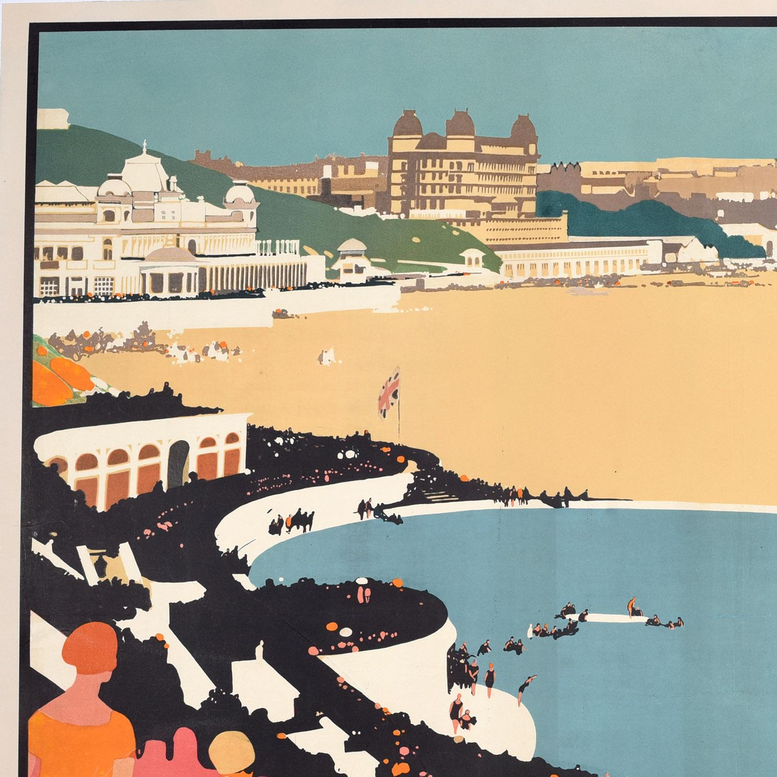 Art Déco Poster originale d'epoca per il viaggio in treno Scarborough LNER Fred Taylor Art Deco in vendita