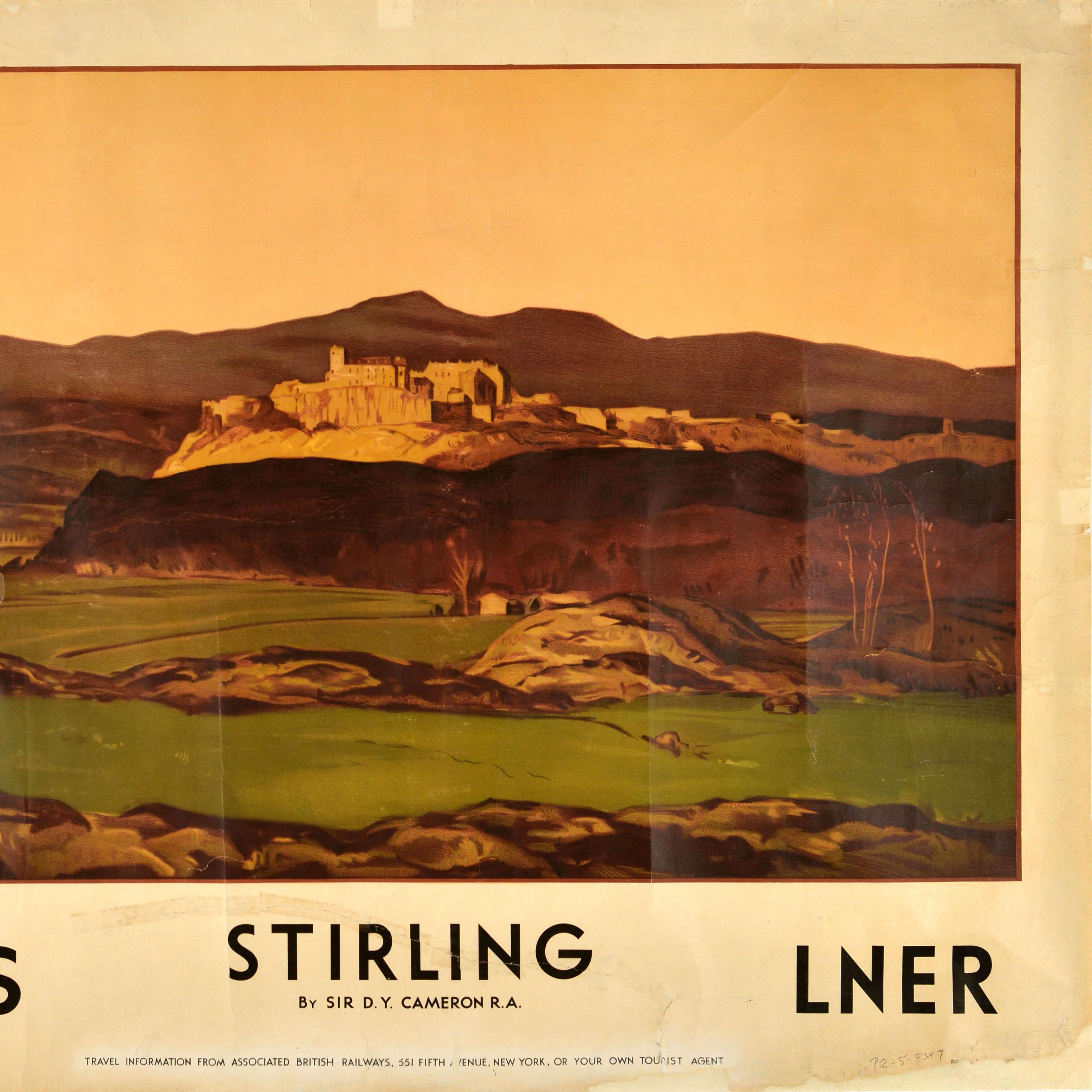Original Vintage Zugfahrt Poster Stirling Schottland LMS LNER David Cameron im Zustand „Relativ gut“ im Angebot in London, GB