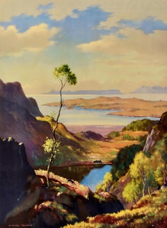 Original Vintage Train Travel Poster West Highland Line Arisaig Scotland