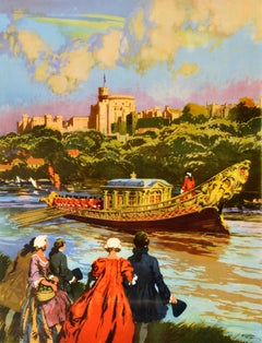 Original Vintage Train Travel Poster Windsor British Railways Gordon Nicoll