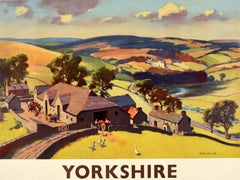 Original Vintage Train Travel Poster Yorkshire British Railways Gyrth Russell