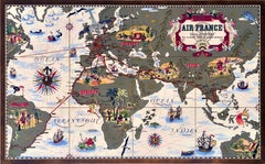 Original Vintage Travel Advertising Poster Air France Nova Et Vetera Boucher