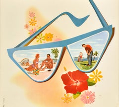 Original Vintage Travel Advertising Poster Bermuda Trans Canada Air Lines TCA