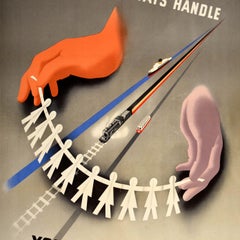 Original Vintage Travel Advertising Poster British Railways Handle Party Outing