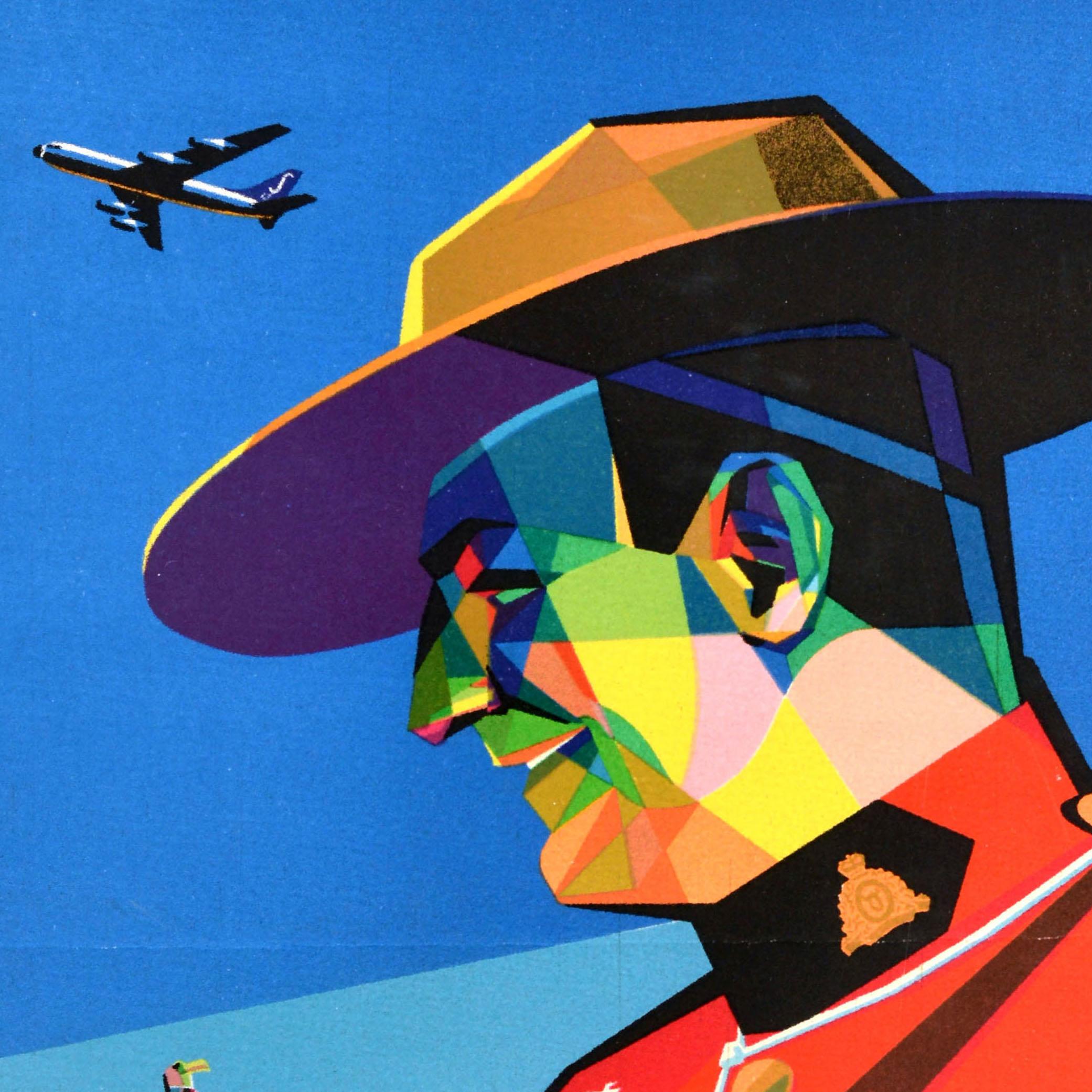 Original-Vintage-Reise-Werbeplakat Canada Sabena, Belgische Airlines, Niederländisch (Mitte des 20. Jahrhunderts) im Angebot