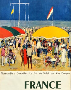 Original Vintage Travel Advertising Poster Deauville Normandie France Van Dongen