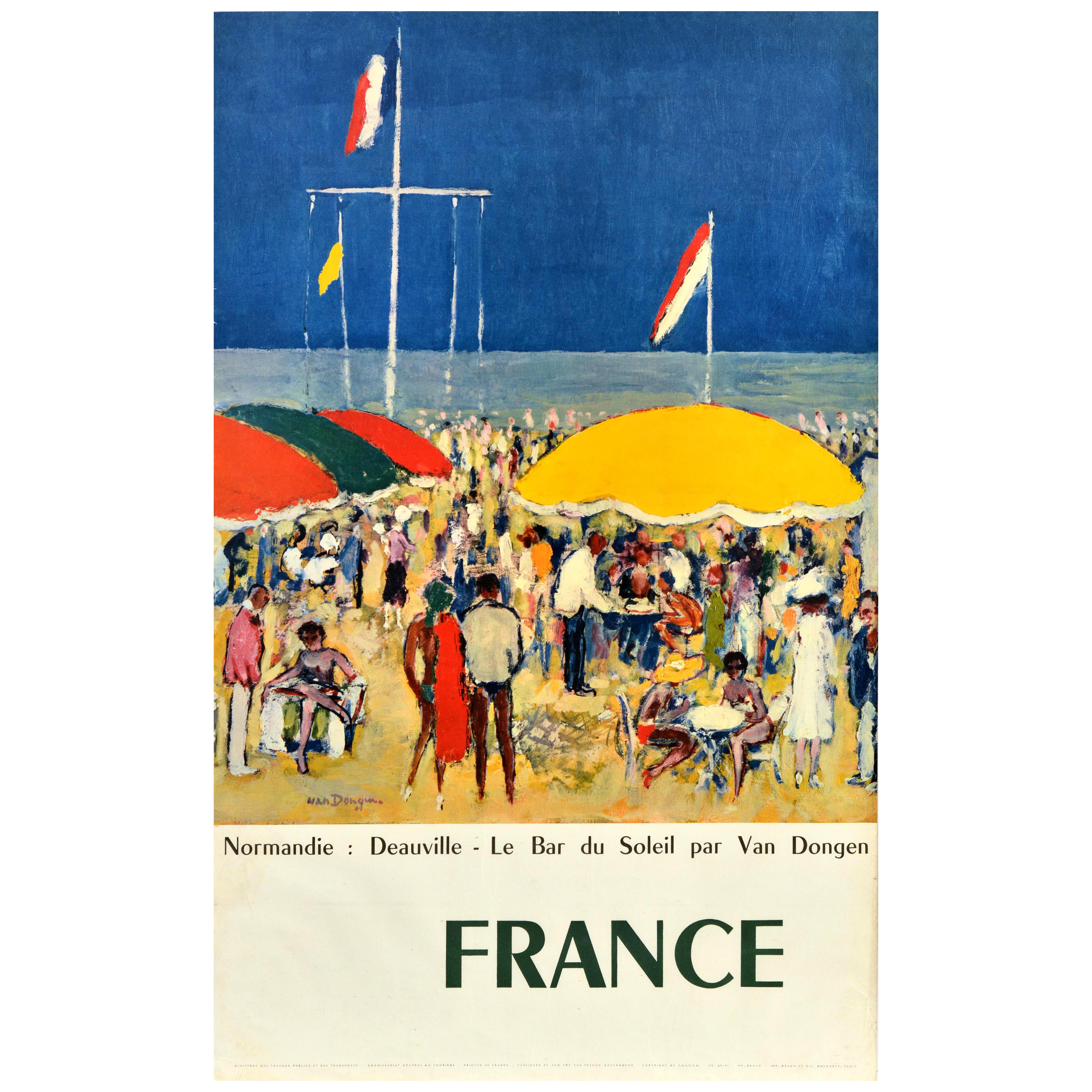 Original Vintage Travel Advertising Poster Deauville Normandie France Van Dongen