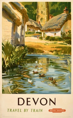 Original Vintage Travel Advertising Poster Devon British Railways Frank Wootton
