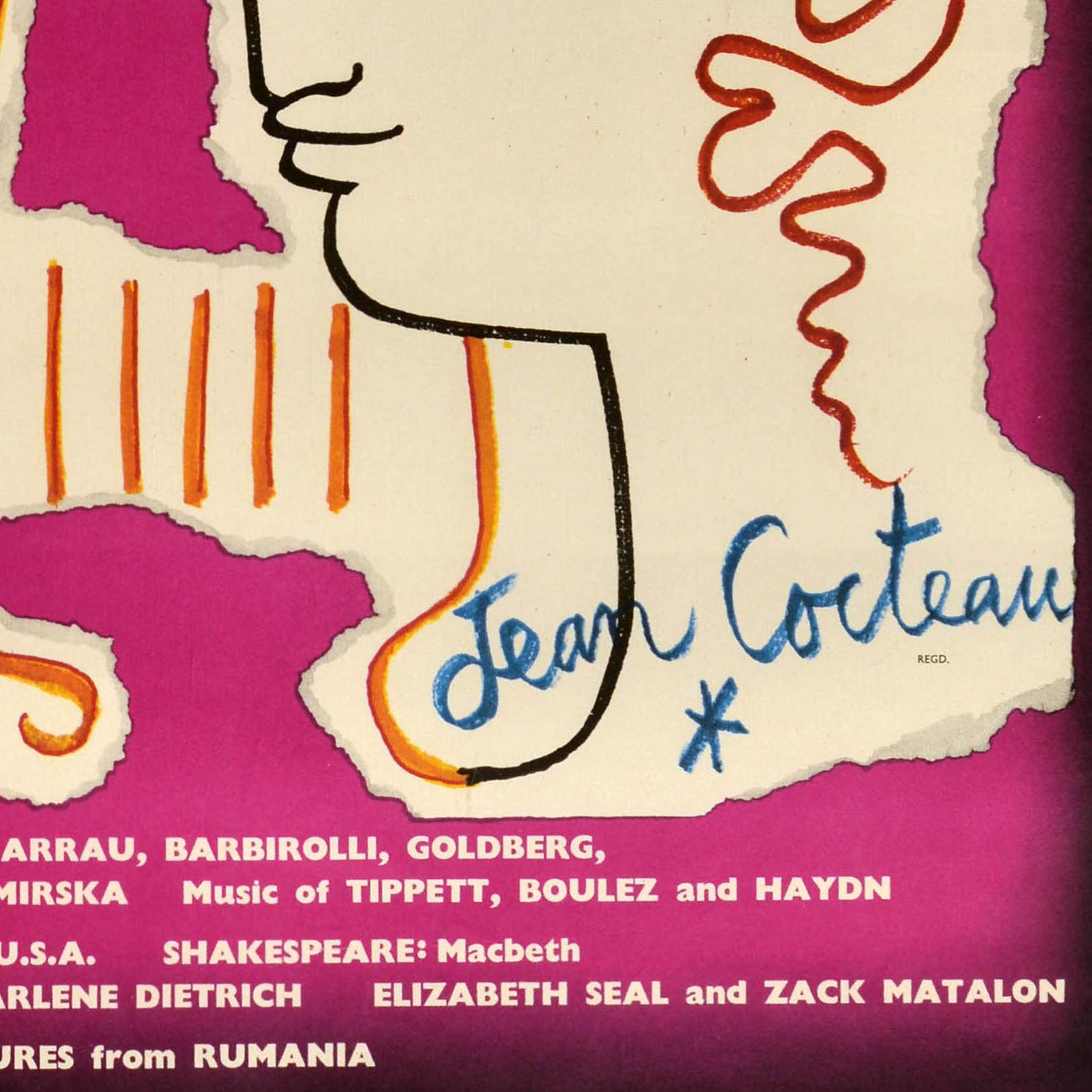 Metà XX secolo Poster pubblicitario originale d'epoca per il Festival di Edimburgo DFDS Ferries in vendita