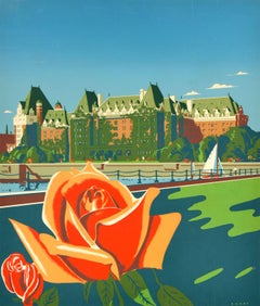Original Vintage Travel Advertising Poster Empress Canadian Pacific Hotel Ewart