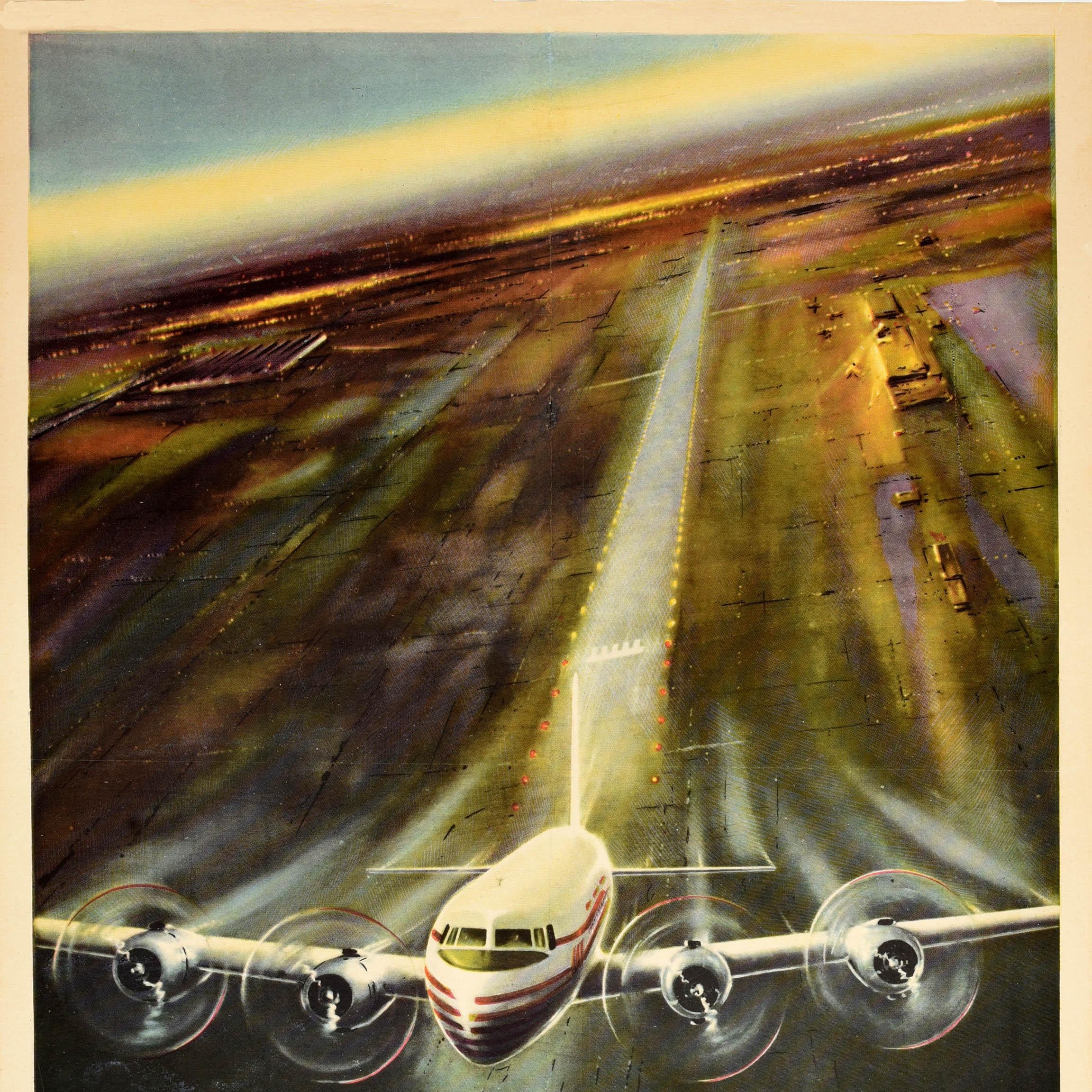 Original Vintage Travel Advertising Poster LAI Airline Linee Aeree Italiane (Italienisch) im Angebot