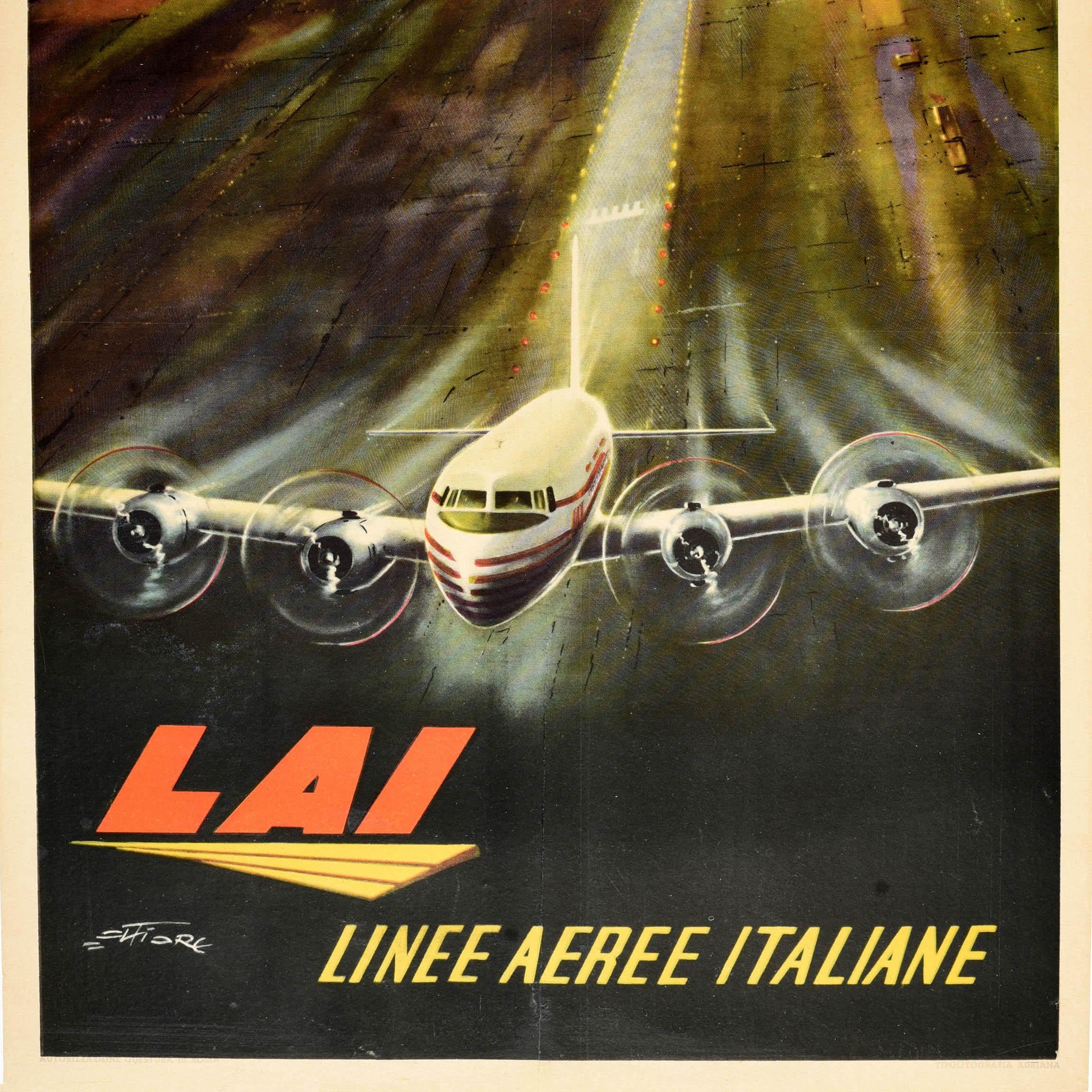 Original Vintage Travel Advertising Poster LAI Airline Linee Aeree Italiane im Zustand „Gut“ im Angebot in London, GB