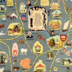 Original Vintage Travel Advertising Poster Map Of Norfolk British Railways UK