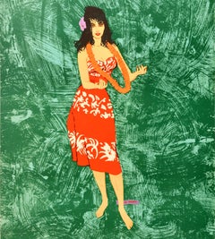 Original Vintage Travel Advertising Poster Pan Am Hawaii Hula Dancer Al Moore