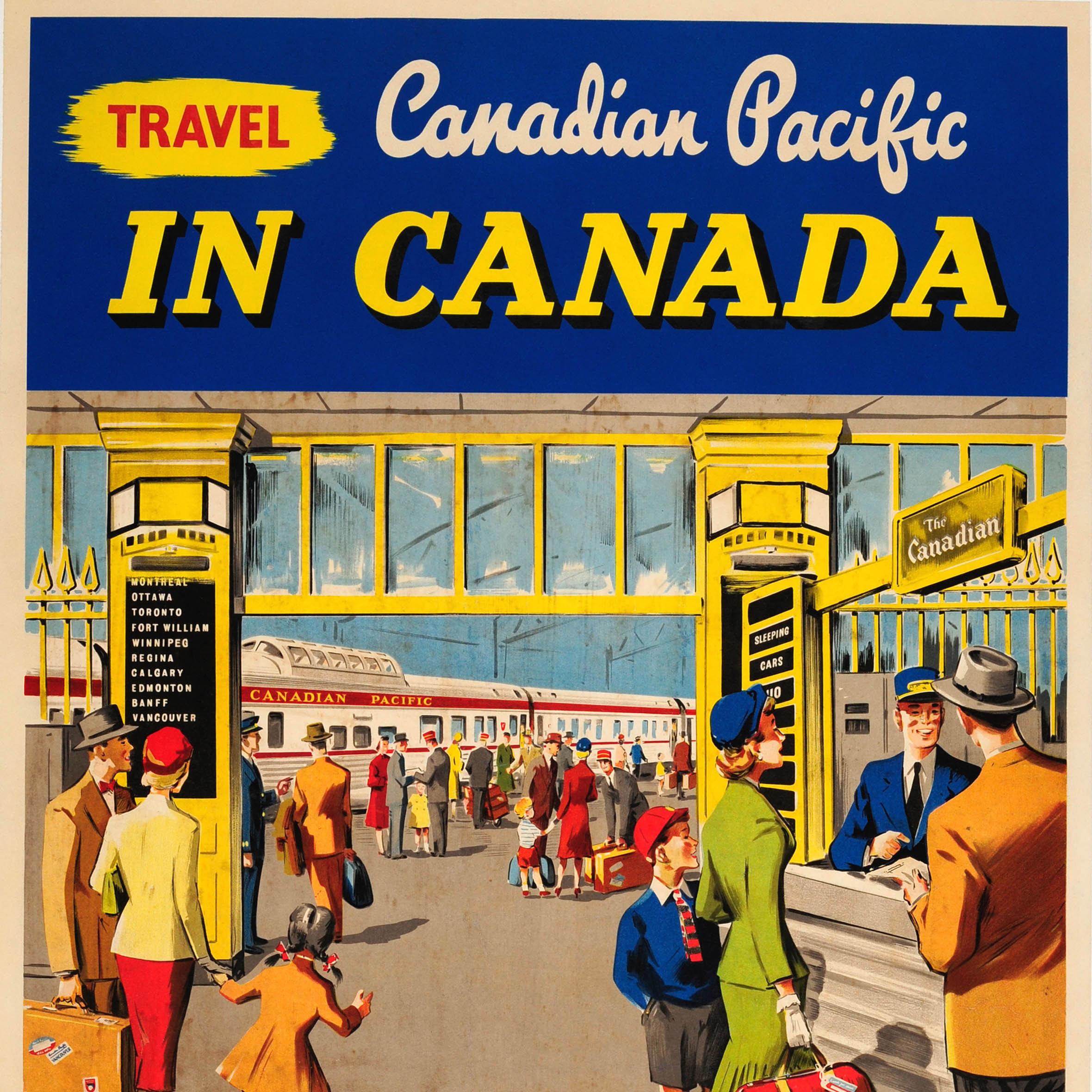Britannique Affiche publicitaire originale de voyage - Travel Canadian Pacific In Canada en vente