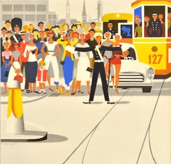 Original Vintage Travel Advertising Poster Wonderful Copenhagen Denmark Duckling