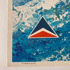 Original Vintage Travel Delta Air Lines Ski Poster, Jack Laycox