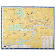 Mappa di viaggio originale Vintage Poster Visitatori Londra Trasporti Metropolitana Regno Unito