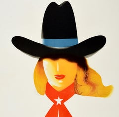 Original Vintage Travel Poster American Airlines California New Mexico Cowgirl